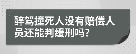 醉駕撞死人沒有賠償人員還能判緩刑嗎？