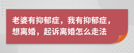 老婆有抑郁癥，我有抑郁癥，想離婚，起訴離婚怎么走法