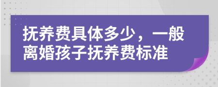 撫養(yǎng)費(fèi)具體多少，一般離婚孩子撫養(yǎng)費(fèi)標(biāo)準(zhǔn)
