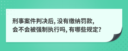 刑事案件判決后, 沒有繳納罰款, 會不會被強制執(zhí)行嗎, 有哪些規(guī)定？
