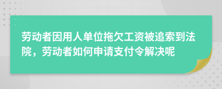 勞動(dòng)者因用人單位拖欠工資被追索到法院，勞動(dòng)者如何申請(qǐng)支付令解決呢