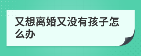 又想離婚又沒有孩子怎么辦