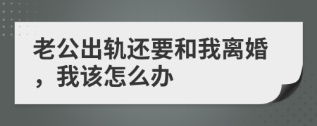 老公出軌還要和我離婚，我該怎么辦