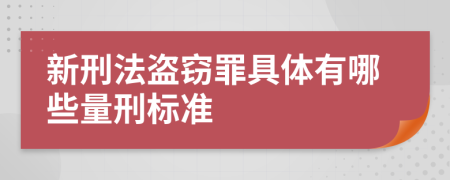 新刑法盜竊罪具體有哪些量刑標準