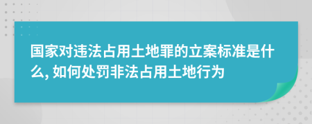 國家對違法占用土地罪的立案標準是什么, 如何處罰非法占用土地行為