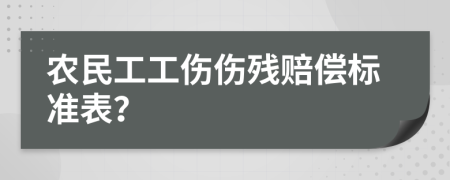 農(nóng)民工工傷傷殘賠償標(biāo)準(zhǔn)表？