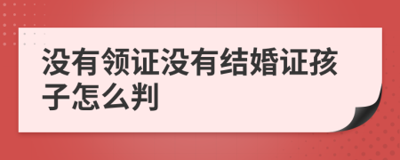 沒有領(lǐng)證沒有結(jié)婚證孩子怎么判