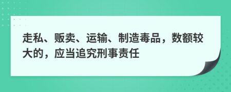 走私、販賣、運(yùn)輸、制造毒品，數(shù)額較大的，應(yīng)當(dāng)追究刑事責(zé)任