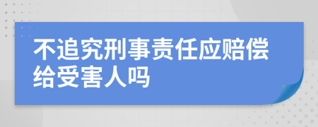 不追究刑事責(zé)任應(yīng)賠償給受害人嗎