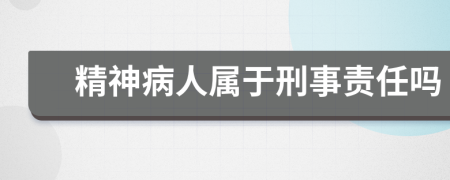 精神病人屬于刑事責(zé)任嗎