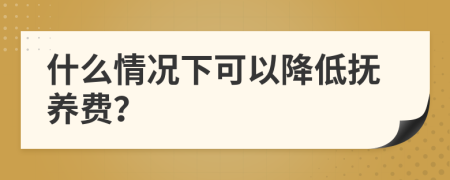 什么情況下可以降低撫養(yǎng)費(fèi)？