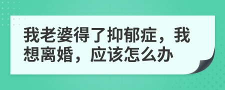 我老婆得了抑郁癥，我想離婚，應(yīng)該怎么辦