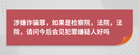 涉嫌詐騙罪，如果是檢察院，法院，法院，請問今后會見犯罪嫌疑人好嗎