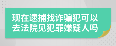 現(xiàn)在逮捕找詐騙犯可以去法院見犯罪嫌疑人嗎