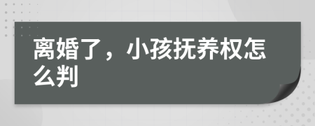 離婚了，小孩撫養(yǎng)權(quán)怎么判