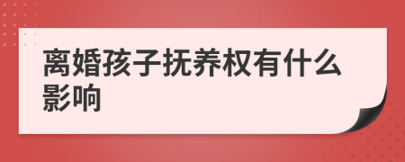 離婚孩子撫養(yǎng)權(quán)有什么影響