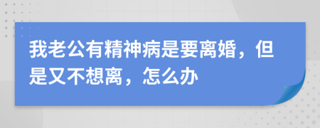 我老公有精神病是要離婚，但是又不想離，怎么辦