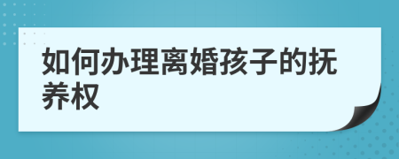 如何辦理離婚孩子的撫養(yǎng)權(quán)