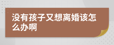沒(méi)有孩子又想離婚該怎么辦啊