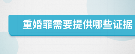 重婚罪需要提供哪些證據(jù)