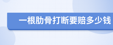 一根肋骨打斷要賠多少錢