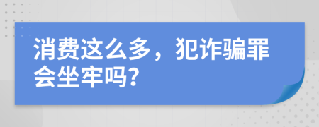 消費(fèi)這么多，犯詐騙罪會(huì)坐牢嗎？
