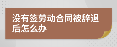 沒有簽勞動合同被辭退后怎么辦