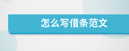 怎么寫借條范文