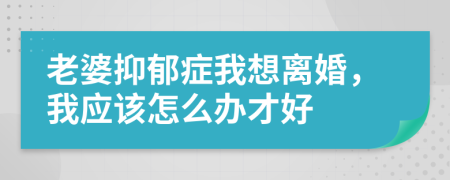老婆抑郁癥我想離婚，我應(yīng)該怎么辦才好