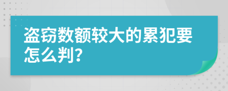 盜竊數(shù)額較大的累犯要怎么判？