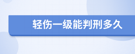 輕傷一級能判刑多久