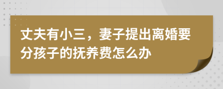 丈夫有小三，妻子提出離婚要分孩子的撫養(yǎng)費怎么辦