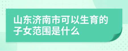 山東濟(jì)南市可以生育的子女范圍是什么