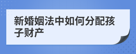 新婚姻法中如何分配孩子財產(chǎn)