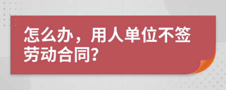 怎么辦，用人單位不簽勞動(dòng)合同？