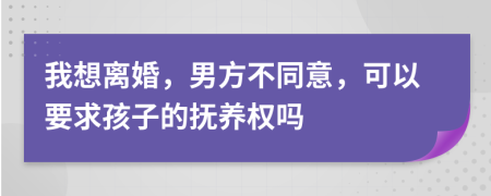 我想離婚，男方不同意，可以要求孩子的撫養(yǎng)權(quán)嗎