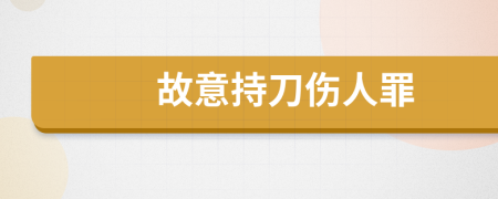故意持刀傷人罪