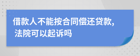 借款人不能按合同償還貸款, 法院可以起訴嗎