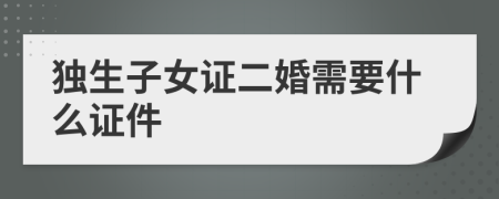 獨生子女證二婚需要什么證件