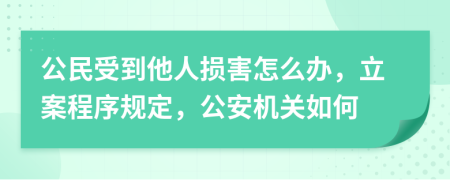 公民受到他人損害怎么辦，立案程序規(guī)定，公安機(jī)關(guān)如何