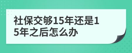 社保交夠15年還是15年之后怎么辦