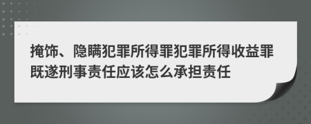 掩飾、隱瞞犯罪所得罪犯罪所得收益罪既遂刑事責(zé)任應(yīng)該怎么承擔(dān)責(zé)任