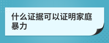 什么證據(jù)可以證明家庭暴力