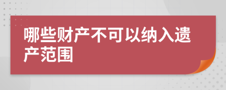 哪些財產(chǎn)不可以納入遺產(chǎn)范圍