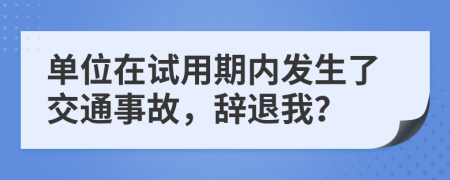 單位在試用期內(nèi)發(fā)生了交通事故，辭退我？