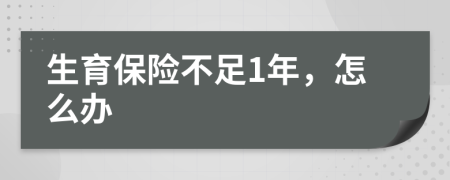 生育保險(xiǎn)不足1年，怎么辦