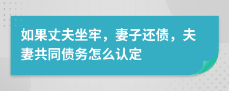 如果丈夫坐牢，妻子還債，夫妻共同債務怎么認定