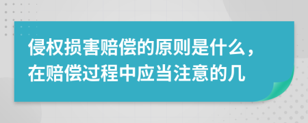 侵權(quán)損害賠償?shù)脑瓌t是什么，在賠償過程中應(yīng)當注意的幾