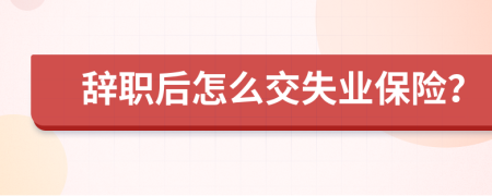 辭職后怎么交失業(yè)保險(xiǎn)？