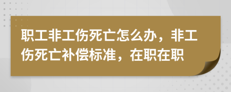 職工非工傷死亡怎么辦，非工傷死亡補(bǔ)償標(biāo)準(zhǔn)，在職在職